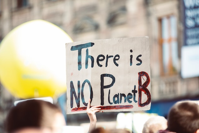 Climate protest sign